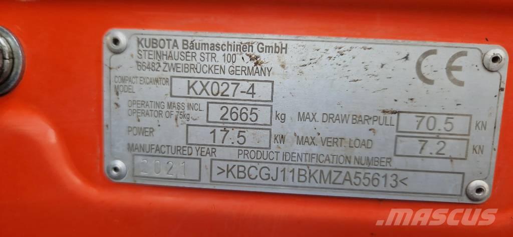 Kubota KX 027-4 Minikaivukoneet < 7t