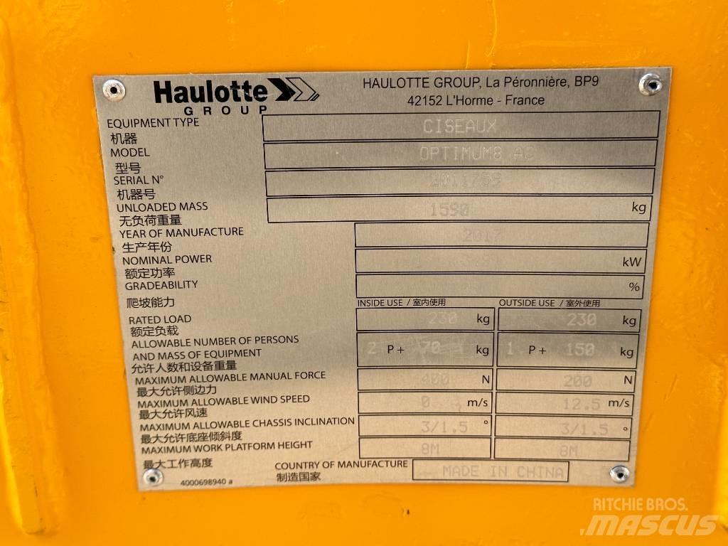 Haulotte OPTIMUM 8 Saksilavat
