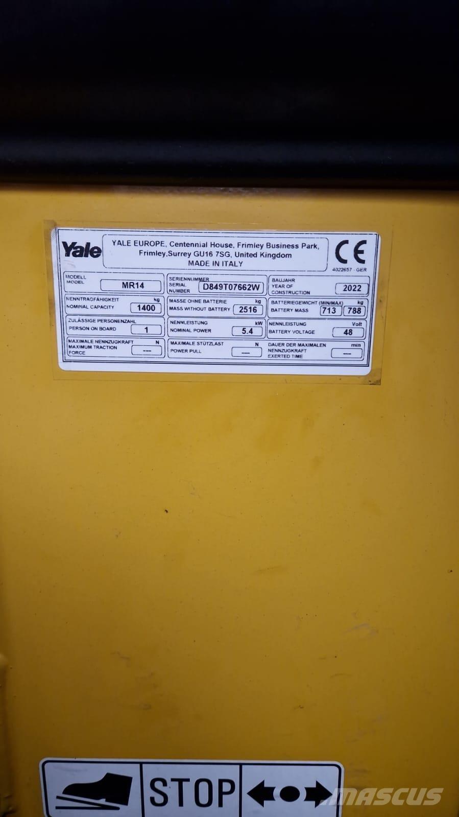 Yale MR14 Työntömastotrukit