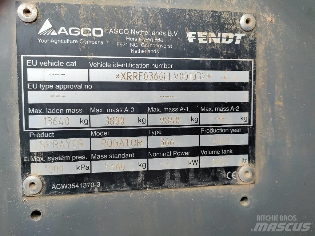 Fendt Rogator 366 Hinattavat ruiskut