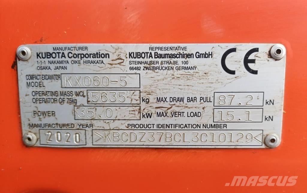 Kubota KX 060-5 Minikaivukoneet < 7t