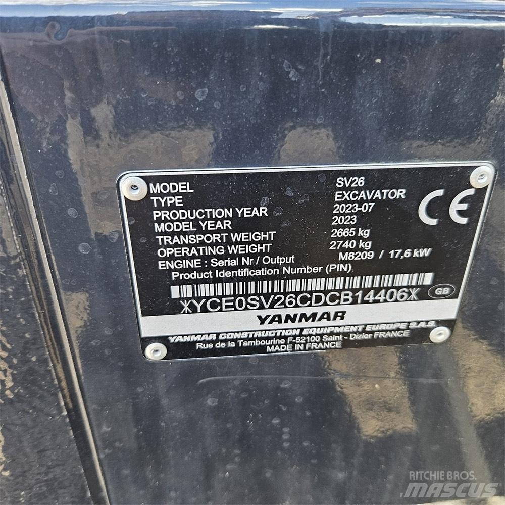 Yanmar SV 26 Minikaivukoneet < 7t