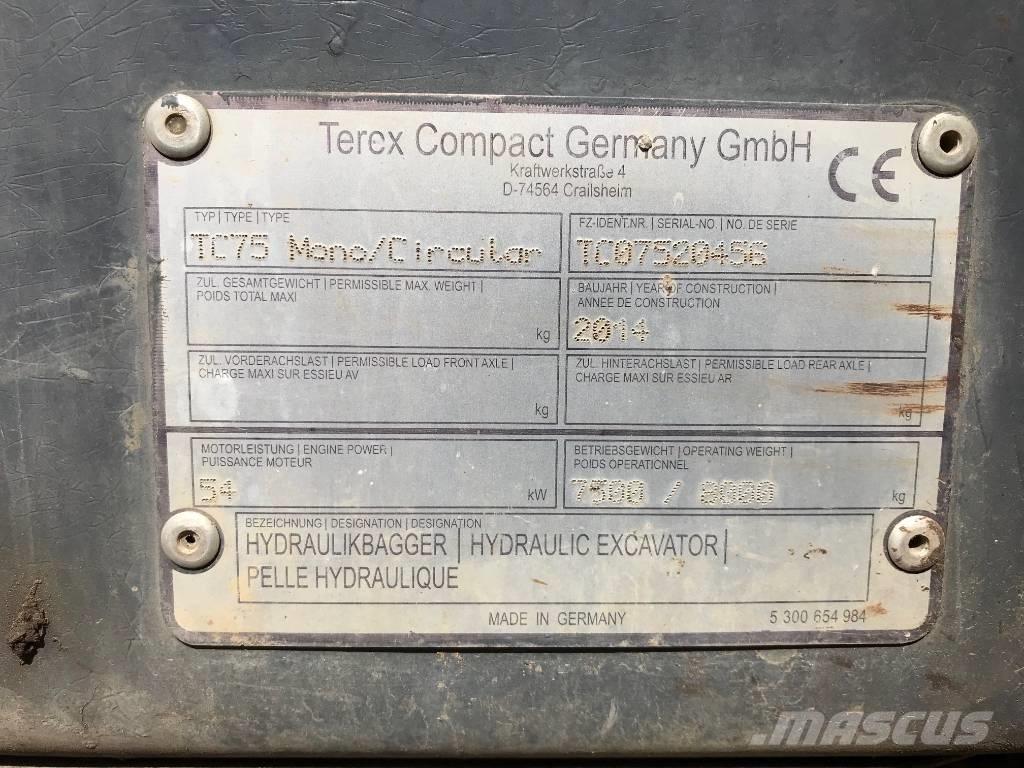 Terex TC 75 (Circular) Midikaivukoneet 7t - 12t