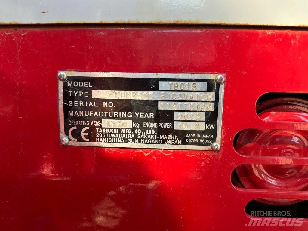 Takeuchi TB 016 Minikaivukoneet < 7t