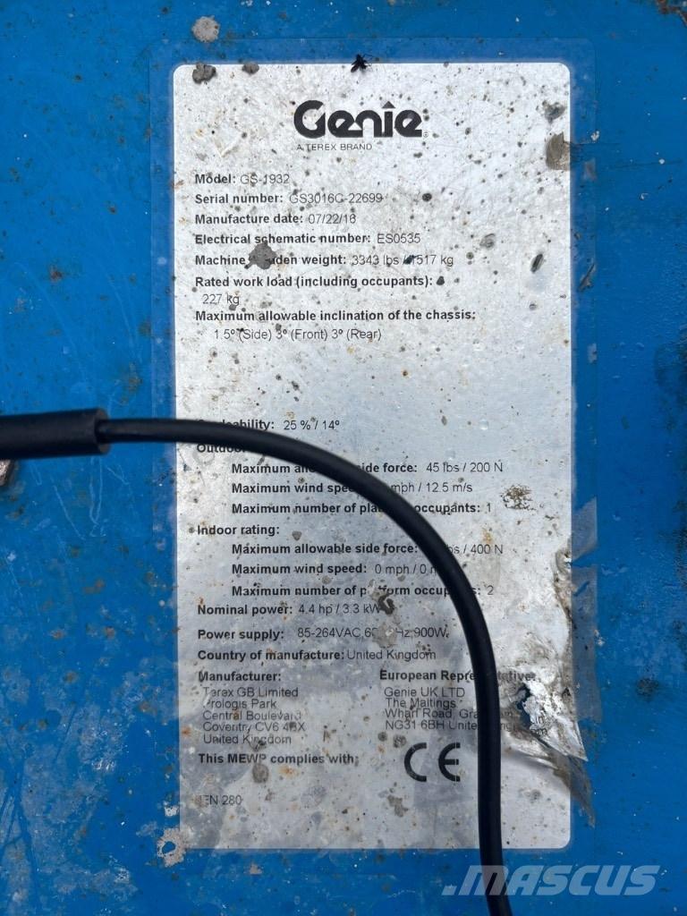 Genie GS 1932 Saksilavat
