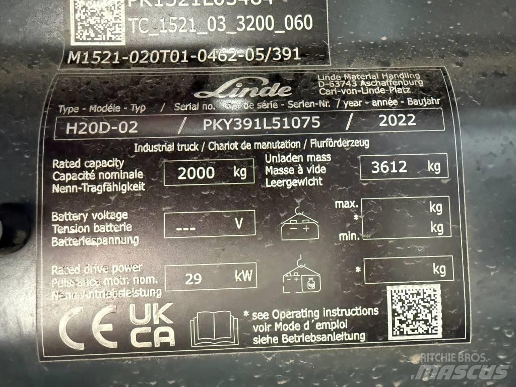 Linde H20D/391-02 Dieseltrukit