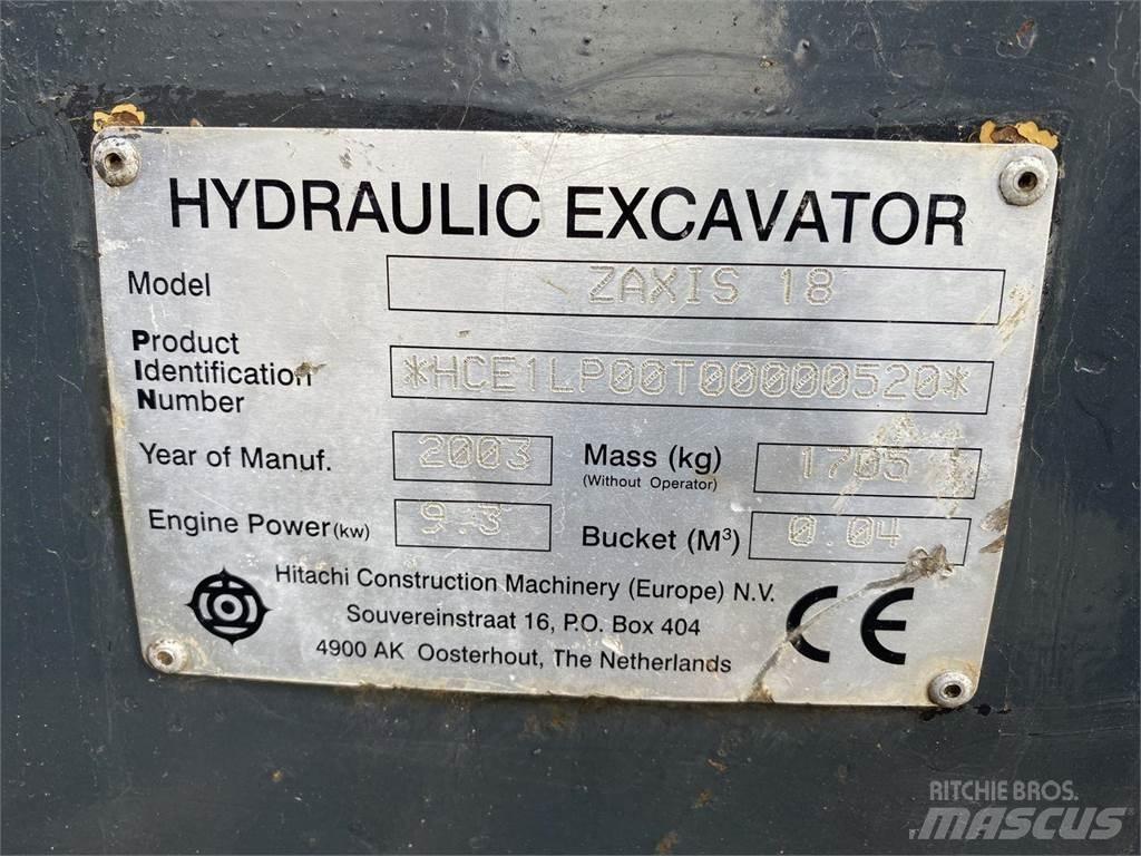 Hitachi ZX18 Pyöräkaivukoneet
