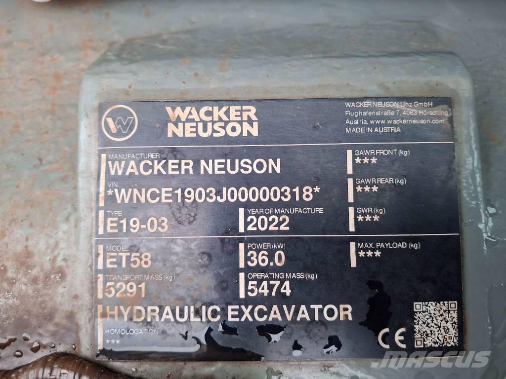 Wacker Neuson ET58 Telakaivukoneet