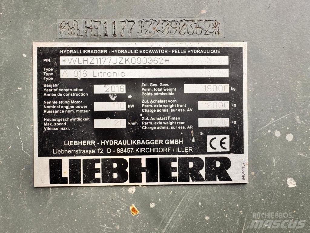 Liebherr A 916 Pyöräkaivukoneet