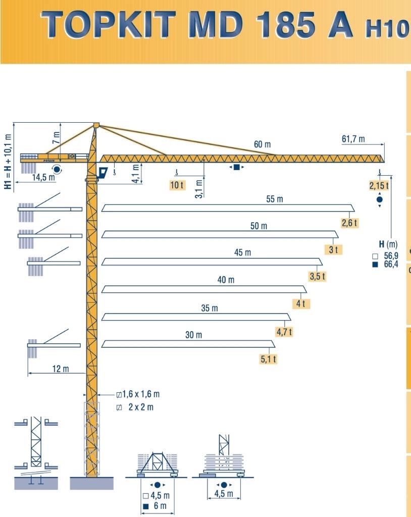 Potain MD 185 A H10 Torninosturit