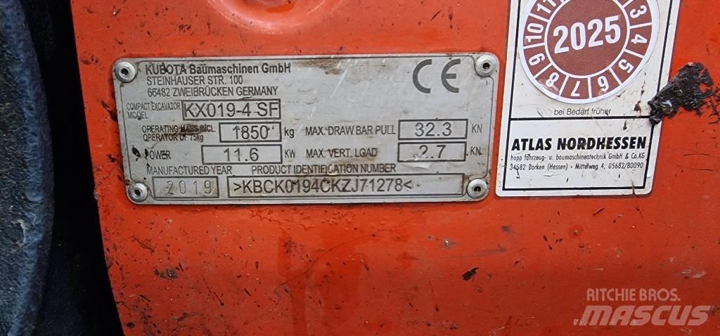 Kubota KX 019-4 Minikaivukoneet < 7t