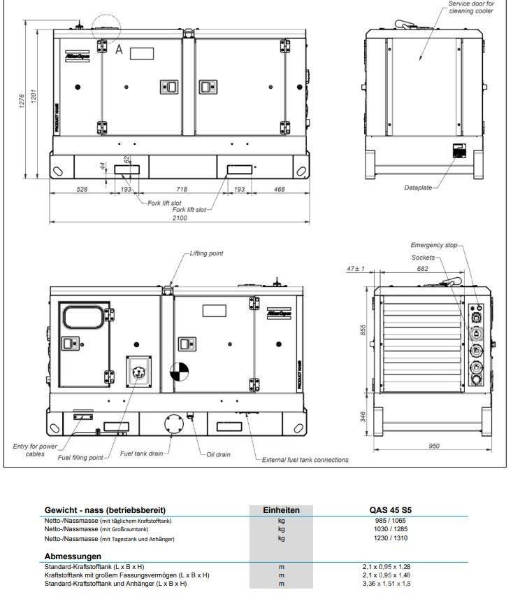 Atlas Copco QAS45 Dieselgeneraattorit