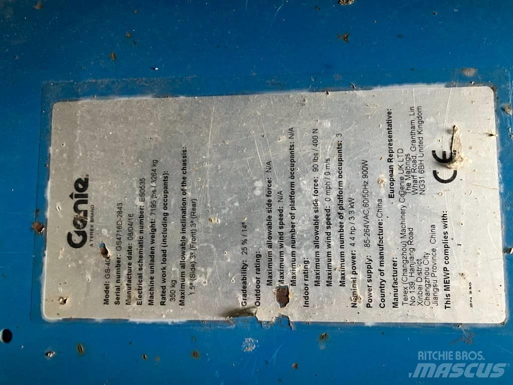 Genie GS 4047 Saksilavat