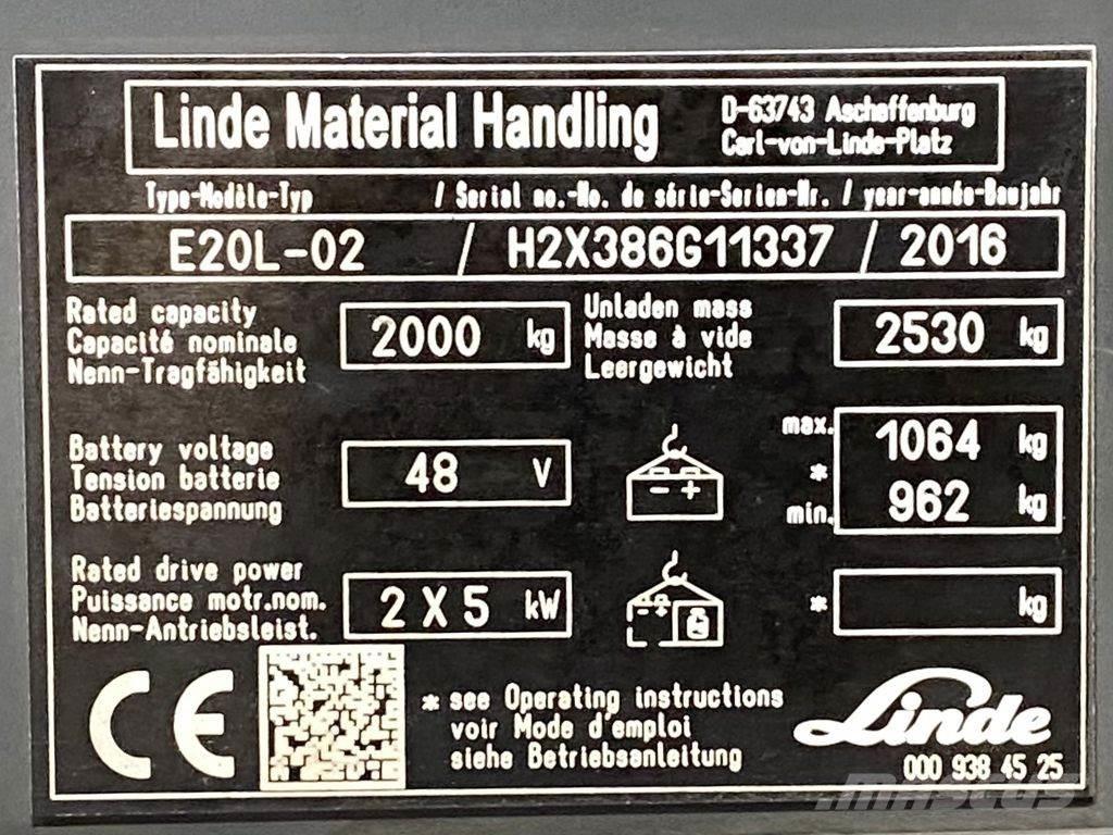 Linde E20L Sähkötrukit