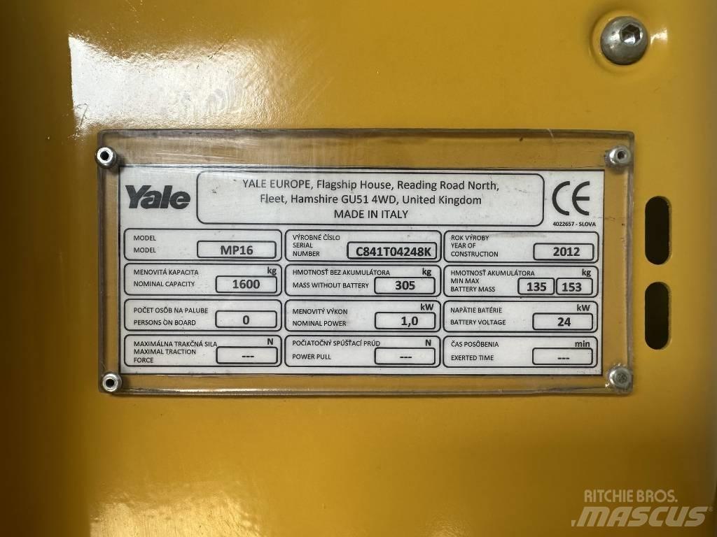 Yale MP16 Lavansiirtotrukit