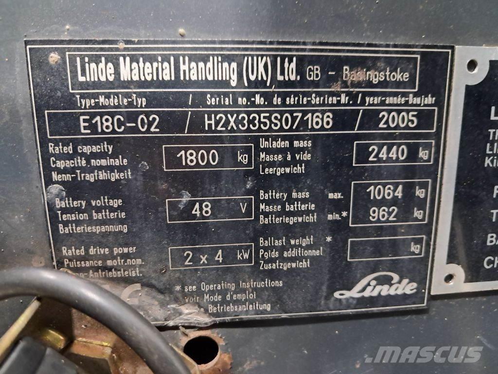 Linde E18C-02 Sähkötrukit