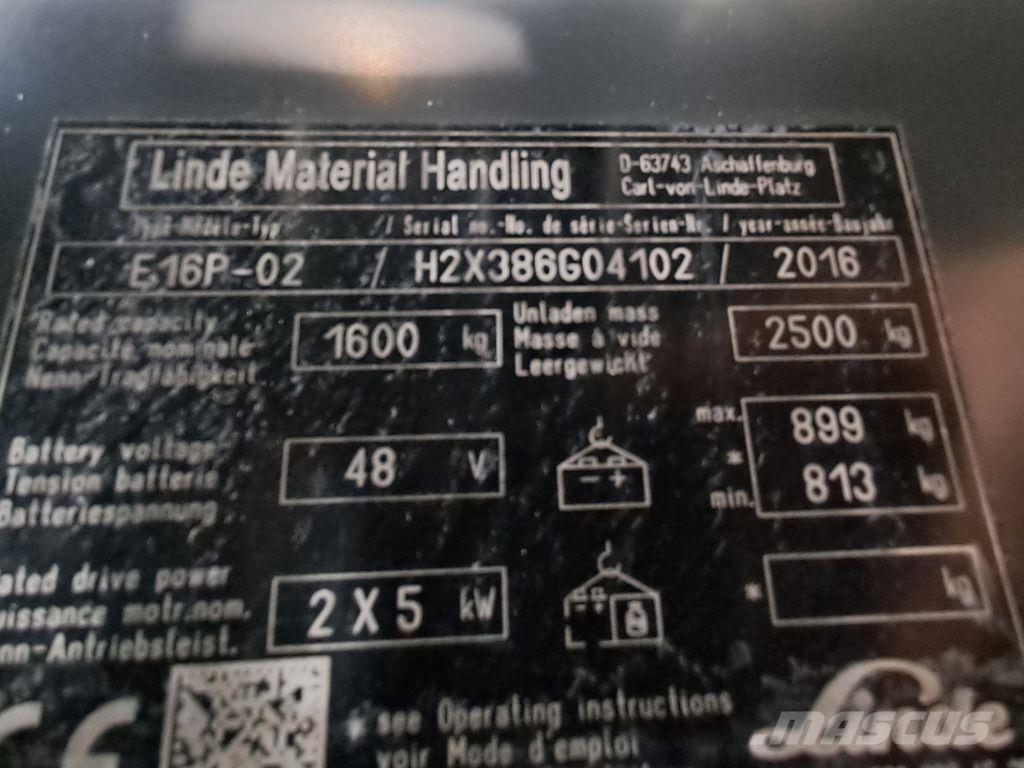 Linde E16P-02 Sähkötrukit