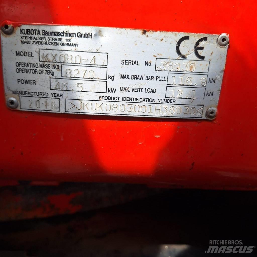 Kubota KX080-4 Midikaivukoneet 7t - 12t