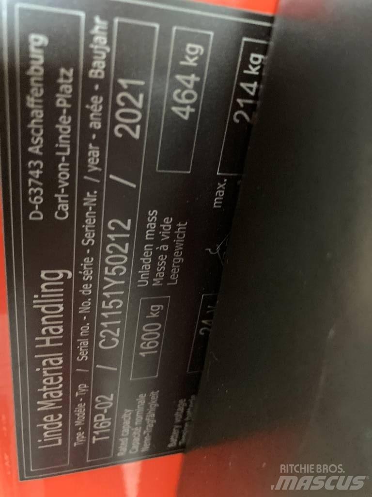 Linde T16P/1151-02 Lavansiirtotrukit ajotasolla