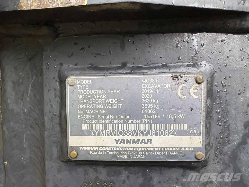 Yanmar Vio 38 Minikaivukoneet < 7t