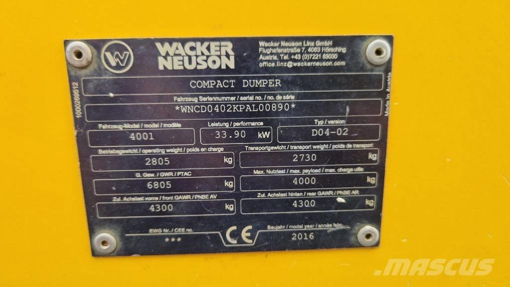 Wacker Neuson 4001 Minidumpperit