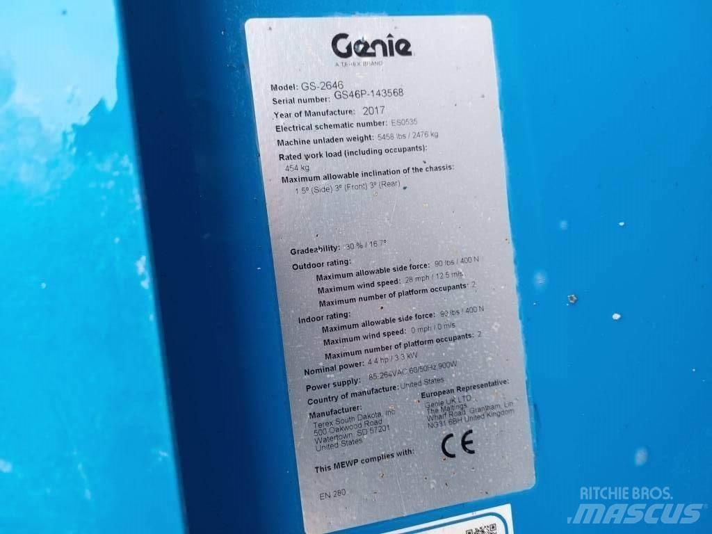 Genie GS 2646 Saksilavat