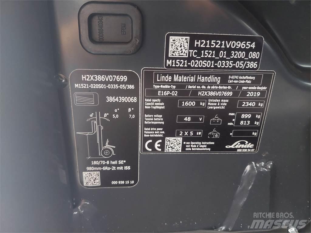 Linde E16P 02 Sähkötrukit