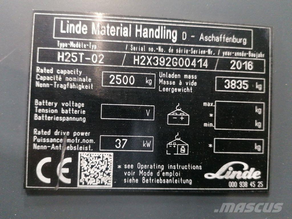 Linde H25T-02 Nestekaasutrukit