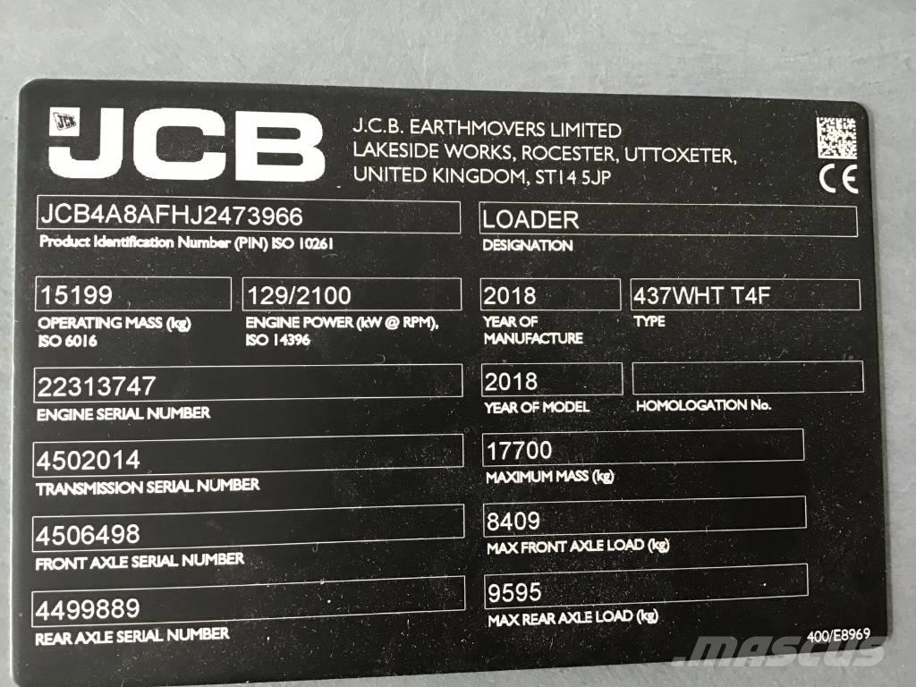 JCB 437 WHT Pyöräkuormaajat