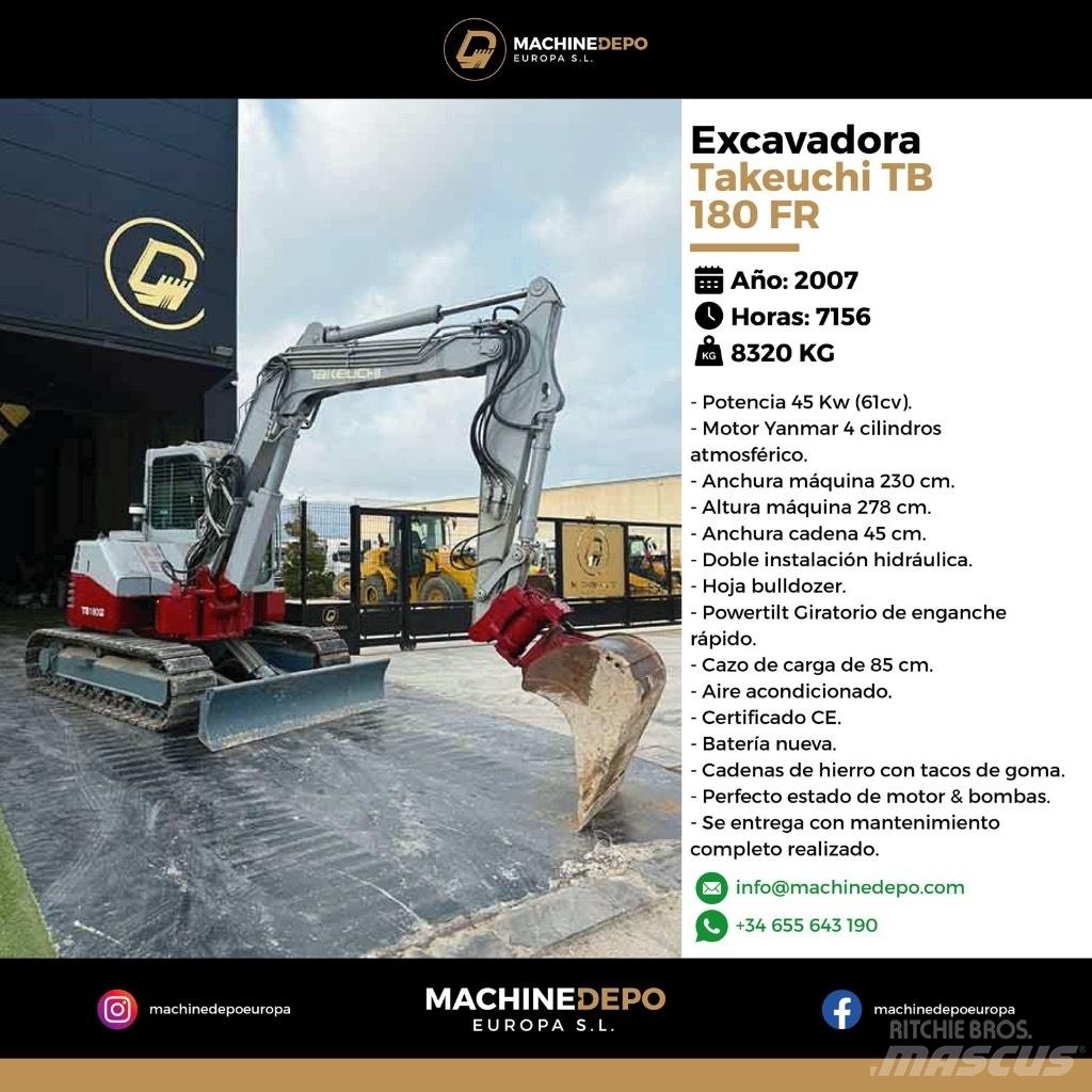 Takeuchi TB 180 FR Midikaivukoneet 7t - 12t
