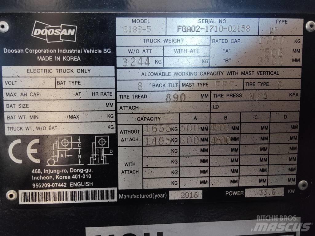 Doosan G18 S-5 Nestekaasutrukit