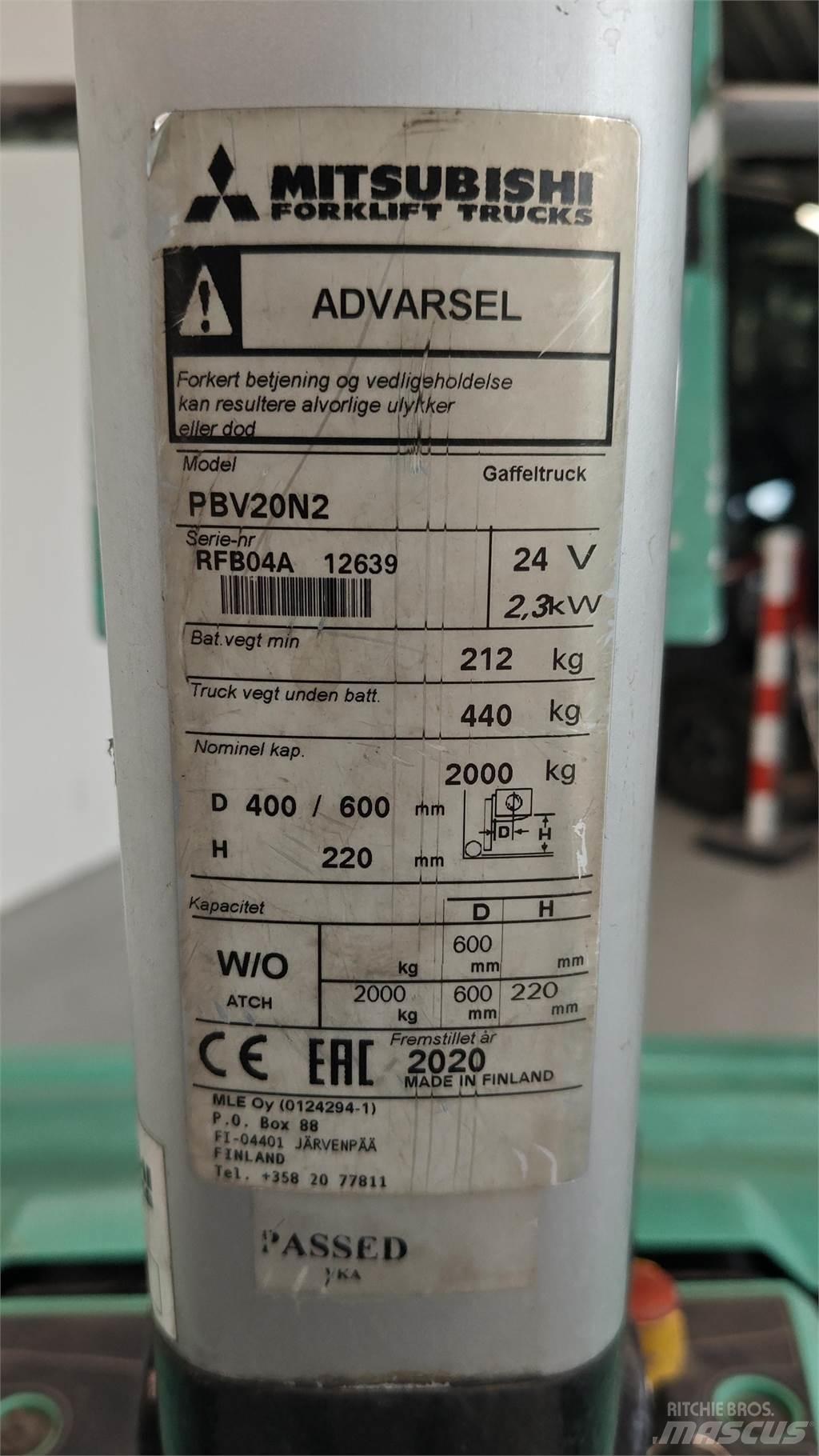 Mitsubishi PBV20N2 Muut haarukkatrukit
