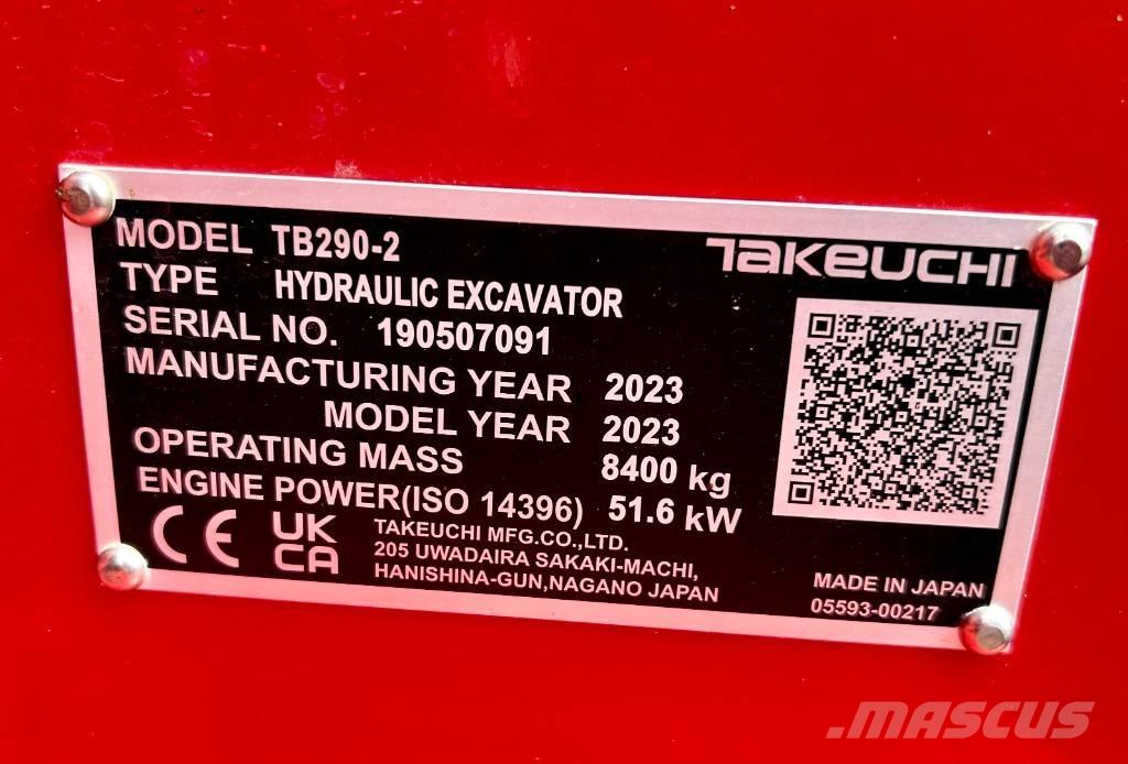Takeuchi TB 290-2 CV Midikaivukoneet 7t - 12t