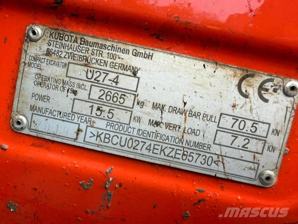 Kubota U 27-4 Minikaivukoneet < 7t
