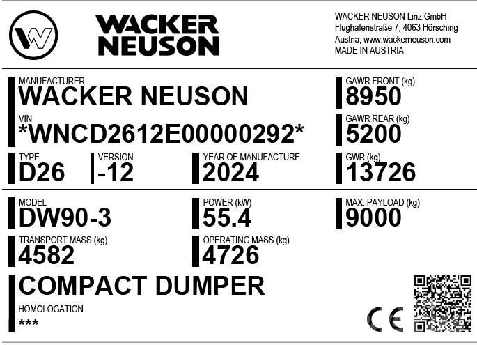 Wacker Neuson DW90-3 Minidumpperit