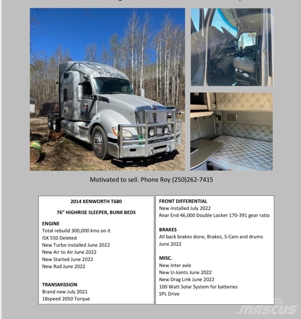 Kenworth T680 Vetopöytäautot