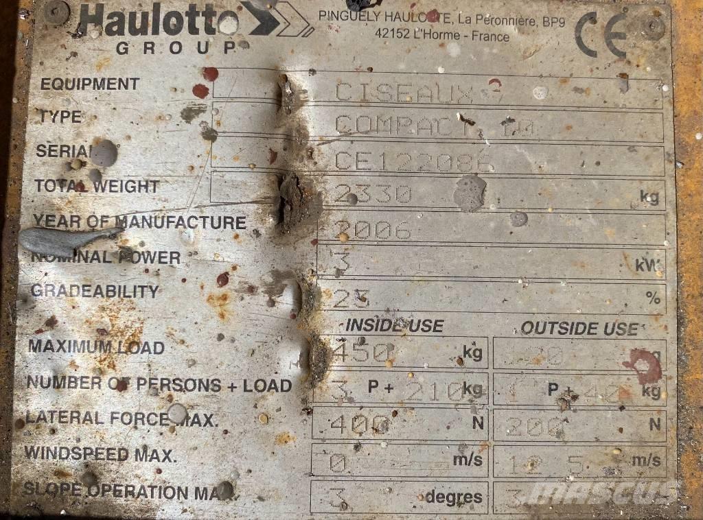 Haulotte Compact 10 Saksilavat