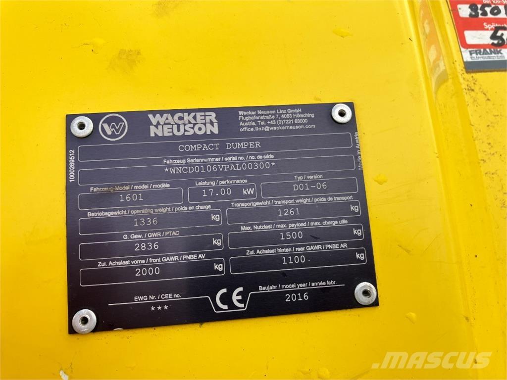 Wacker Neuson 1601 Minidumpperit