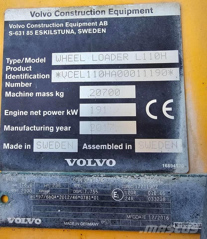 Volvo L 110 H Pyöräkuormaajat