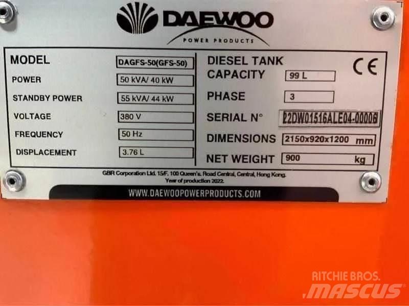Daewoo DAGFS-50 Dieselgeneraattorit