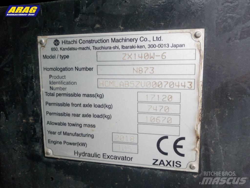 Hitachi ZX 140 W-6 Pyöräkaivukoneet