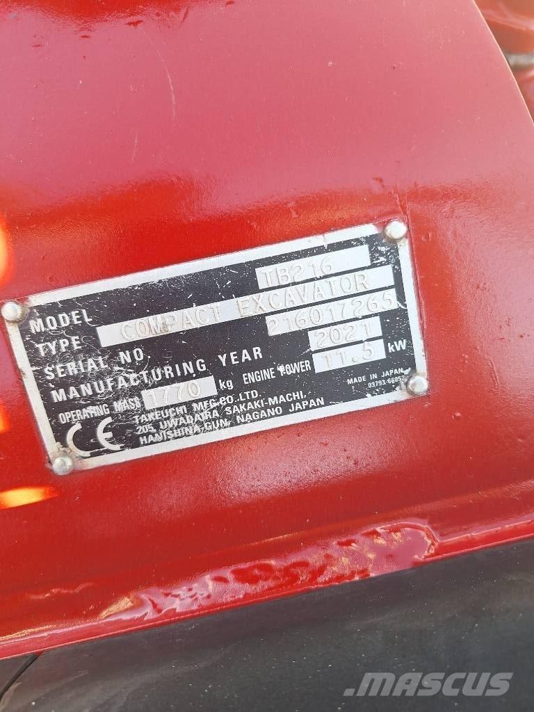 Takeuchi TB 216 Minikaivukoneet < 7t