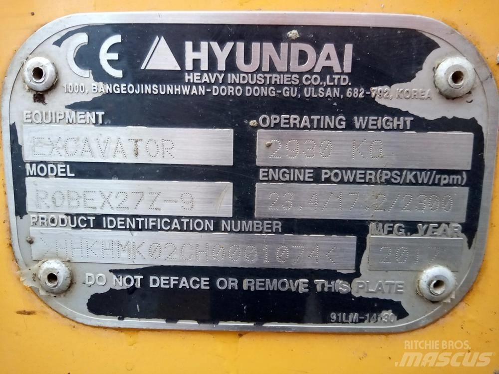 Hyundai Robex 27Z-9 Minikaivukoneet < 7t