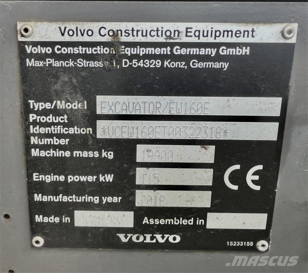 Volvo EW 160 E Pyöräkaivukoneet