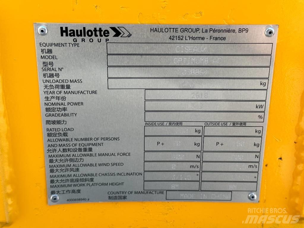Haulotte OPTIMUM 8 Saksilavat