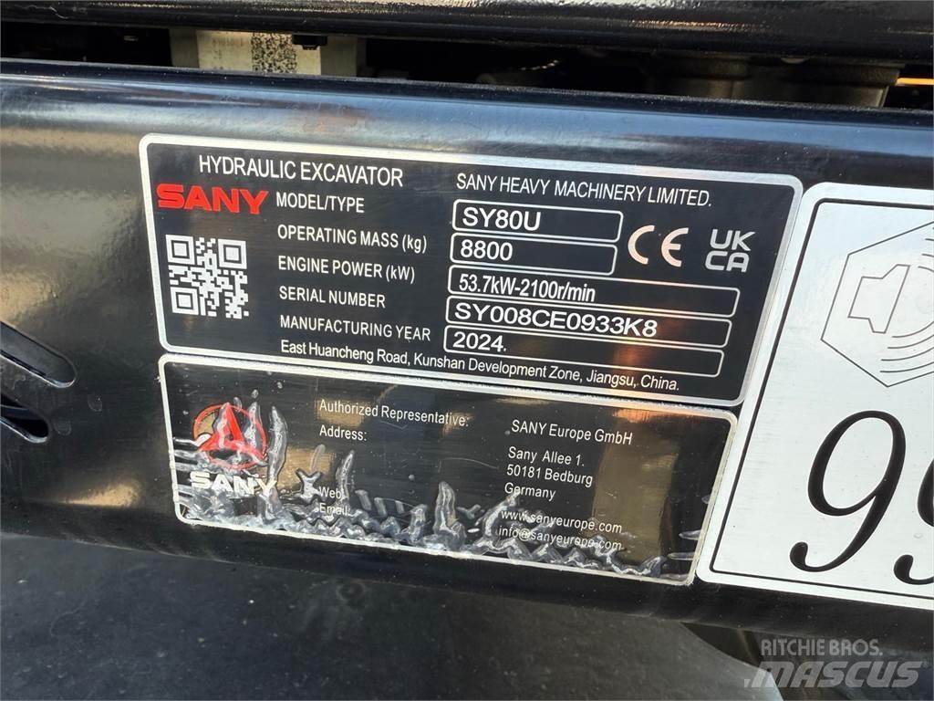 Sany SY80U Midikaivukoneet 7t - 12t