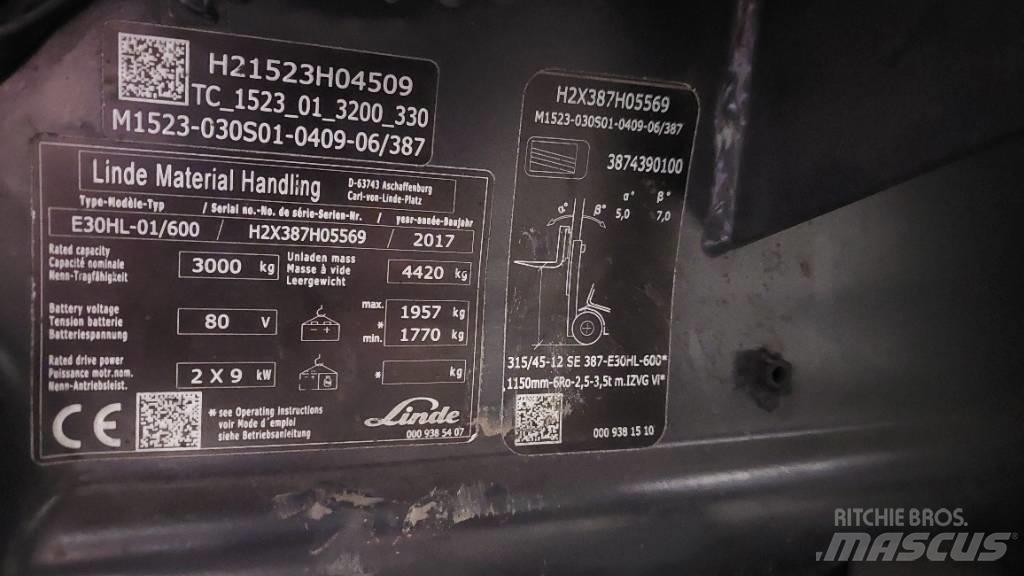 Linde E 30HL-01/600 Sähkötrukit