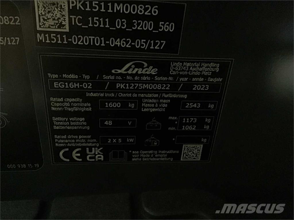 Linde EG16H Sähkötrukit