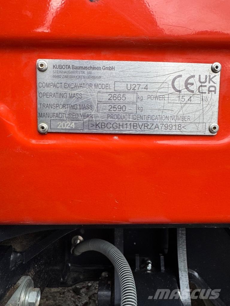 Kubota U 27-4 Minikaivukoneet < 7t