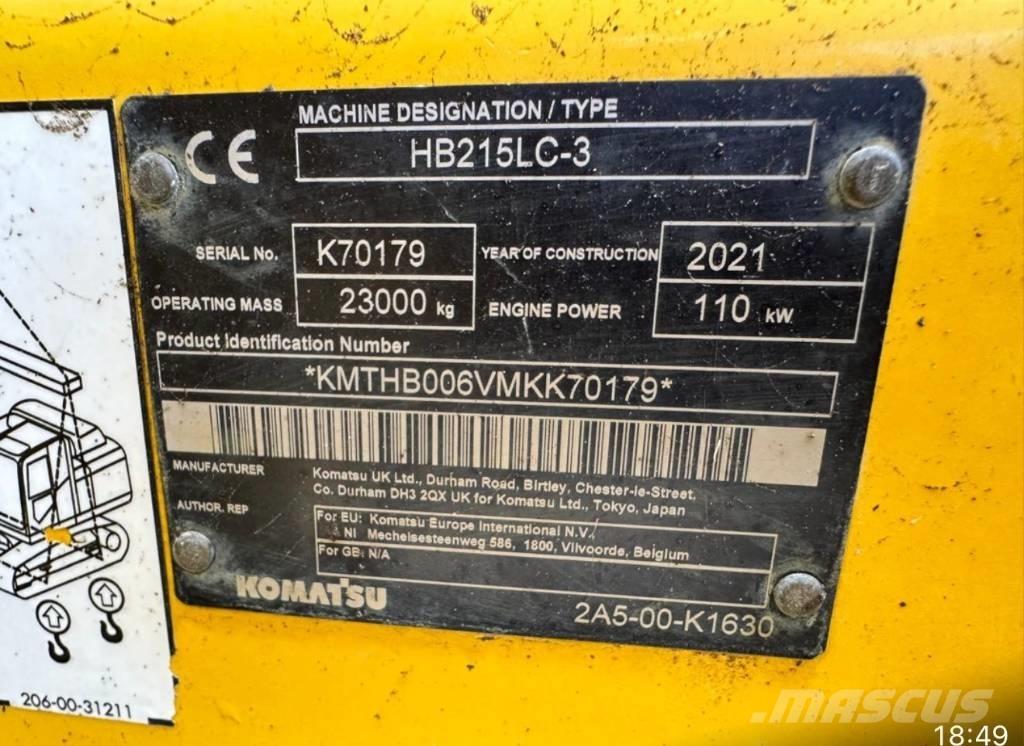 Komatsu HB 215LC-3 Telakaivukoneet